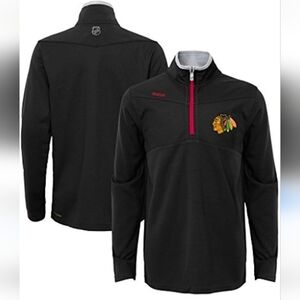 Reebok Chicago Blackhawks Youth Center Ice Locker Room 1/4-Zip